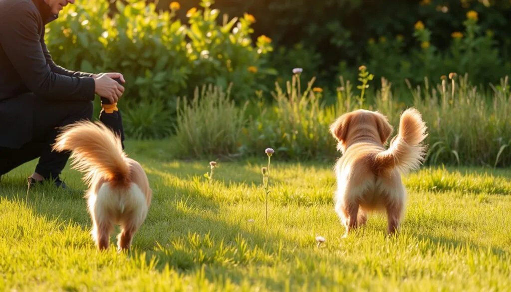 Dog Retrieve Training Session